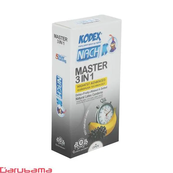 کاندوم تاخیری کدکس مدل Master 3 In 1 بسته 12 عددی