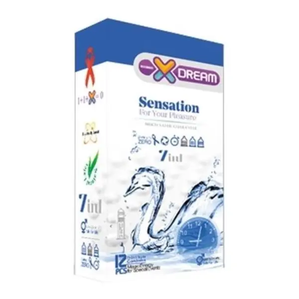 کاندوم ایکس دریم مدل Sensation حساس بسته 12 عددی