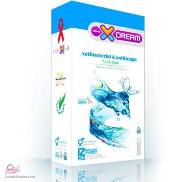 کاندوم ضد باکتری و ضد قارچ ایکس دریم  بسته 12 عددی