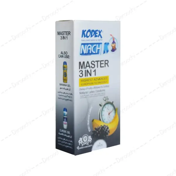 کاندوم تاخیری کدکس مدل Master 3 In 1 بسته 12 عددی