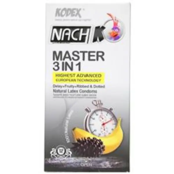 کاندوم تاخیری کدکس مدل Master 3 In 1 بسته 12 عددی