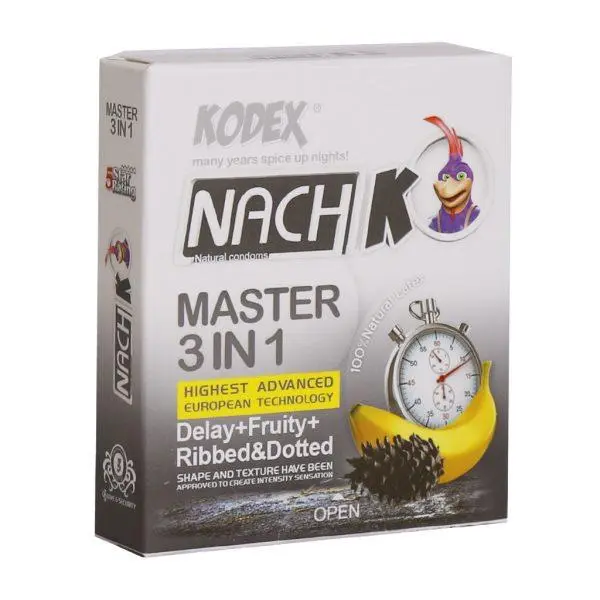 کاندوم تاخیری کدکس مدل Master 3 In 1 بسته 12 عددی