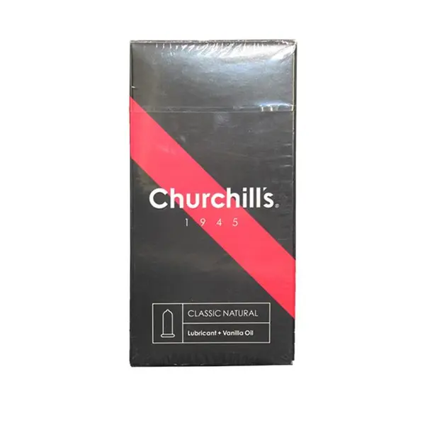کاندوم کلاسیک روان کننده وانیل چرچیلز 12 عددChurchills Classic Natural + Vanilla Oil ـ چرچیلز