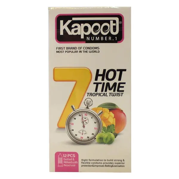 کاندوم کاپوت مدل 7Hot Time  بسته 12 عددی