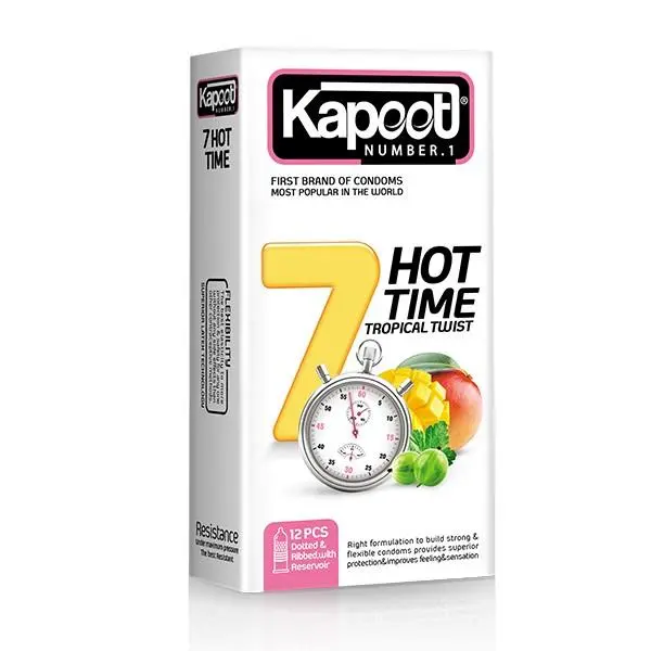 کاندوم کاپوت مدل 7Hot Time  بسته 12 عددی