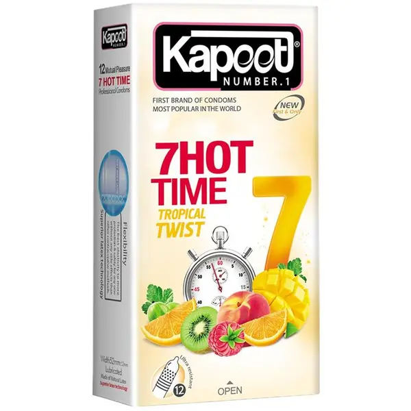 کاندوم کاپوت مدل 7Hot Time  بسته 12 عددی