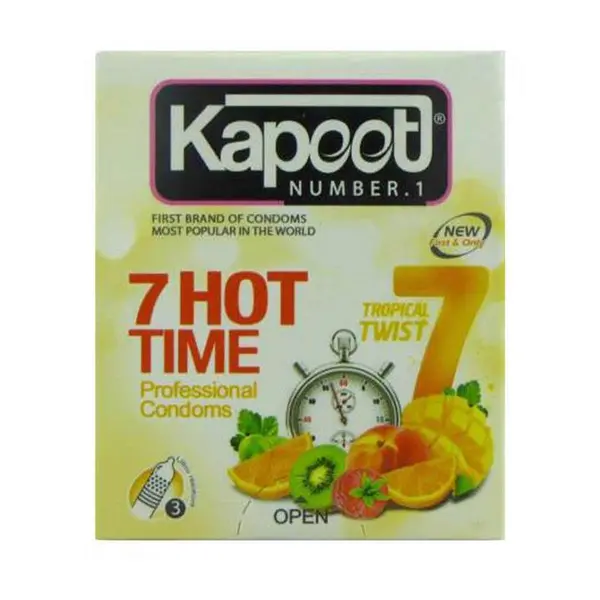 کاندوم کاپوت مدل 7Hot Time  بسته 12 عددی