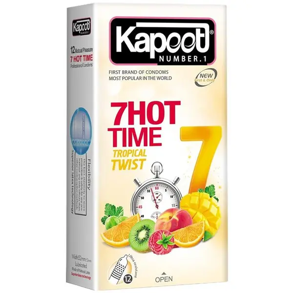 کاندوم کاپوت مدل 7Hot Time  بسته 12 عددی