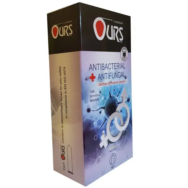 کاندوم آنتی باکتری و ضد قارچ اورز مدل Antibacterial and Antifungal بسته 12 عددی