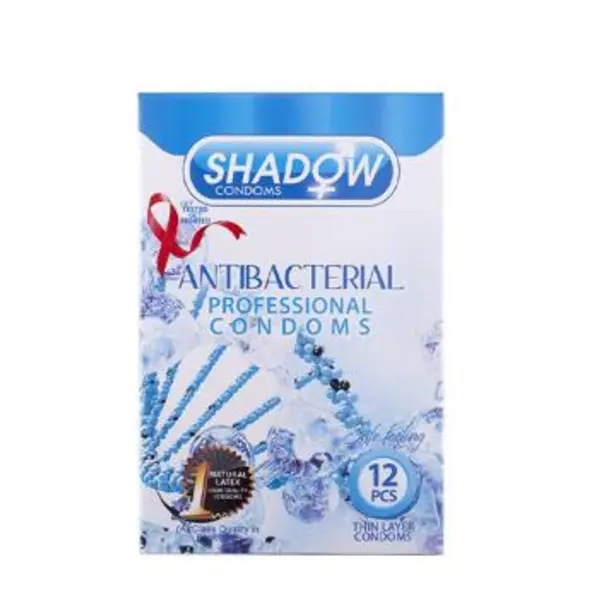 کاندوم ضد قارچ و باکتری شادو مدل Antibacterial بسته 12 عددی