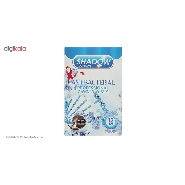 کاندوم ضد قارچ و باکتری شادو مدل Antibacterial بسته 12 عددی