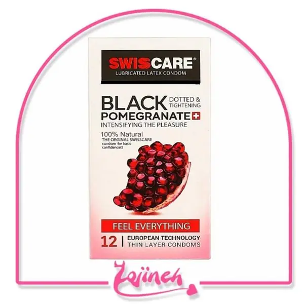 کاندوم سوئیس کر مدل BLACK POMEGRANATE مجموعه 6 عددی