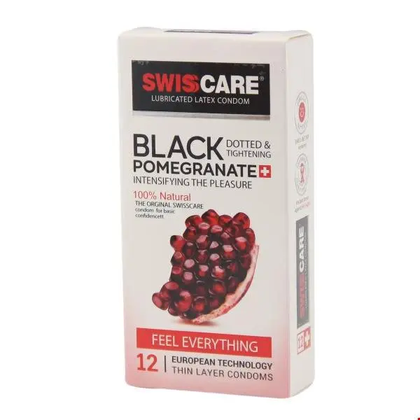کاندوم سوئیس کر مدل BLACK POMEGRANATE مجموعه 6 عددی