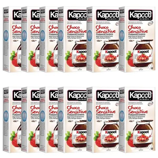 کاندوم تاخیری کاپوت مدل Choco Sensitive بسته 12 عددی