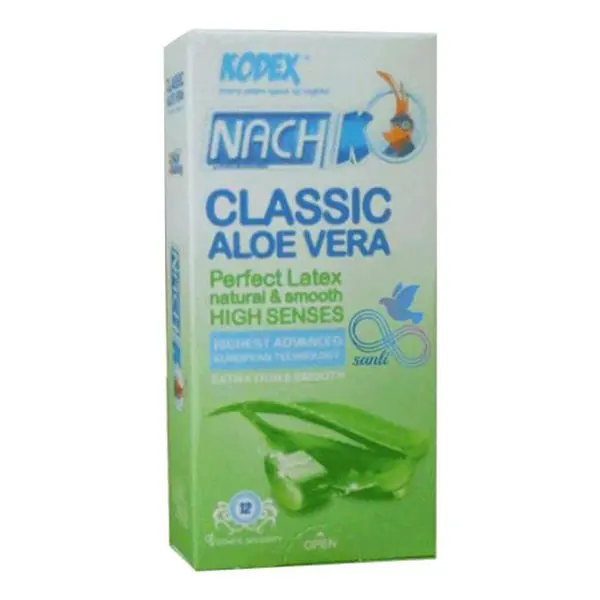 کاندوم کدکس آلوئه ورا مدل Classic Aloe Vera بسته 12 عددی