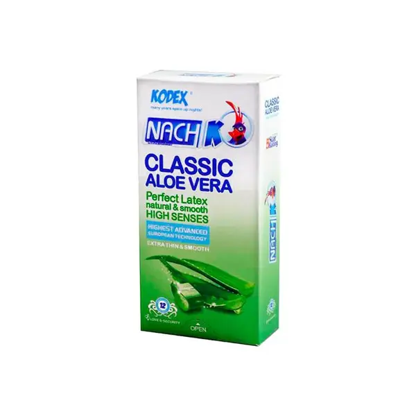 کاندوم کدکس آلوئه ورا مدل Classic Aloe Vera بسته 12 عددی