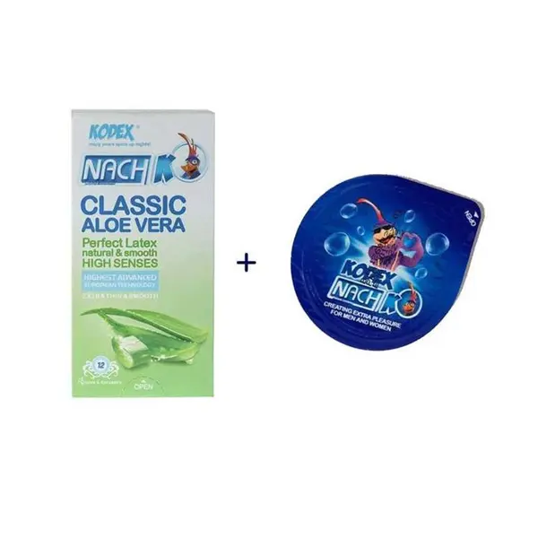 کاندوم کدکس آلوئه ورا مدل Classic Aloe Vera بسته 12 عددی