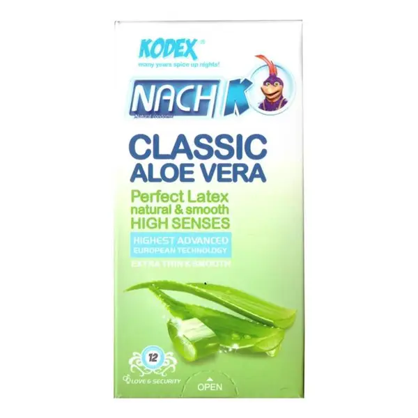 کاندوم کدکس آلوئه ورا مدل Classic Aloe Vera بسته 12 عددی