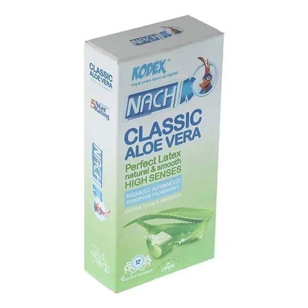کاندوم کدکس آلوئه ورا مدل Classic Aloe Vera بسته 12 عددی
