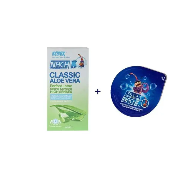 کاندوم کدکس آلوئه ورا مدل Classic Aloe Vera بسته 12 عددی