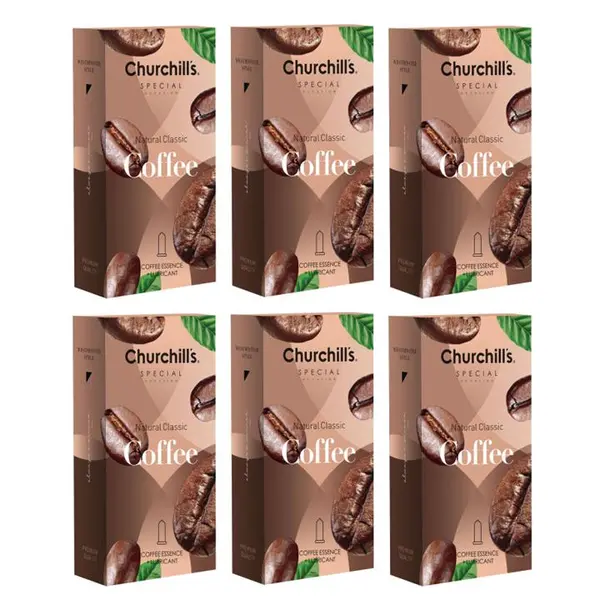 کاندوم چرچیلز مدل Coffee بسته 12 عددی