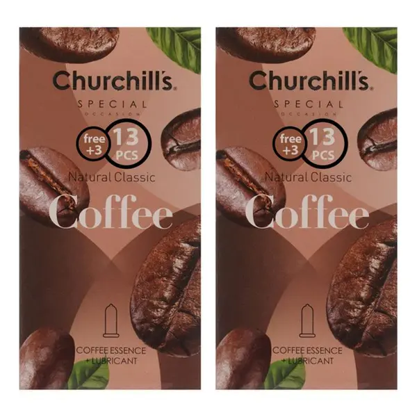 کاندوم چرچیلز مدل Coffee بسته 12 عددی
