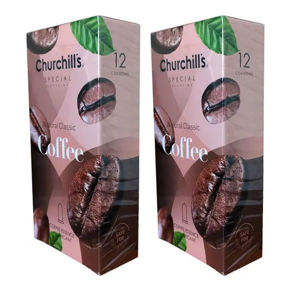 کاندوم چرچیلز مدل Coffee بسته 12 عددی