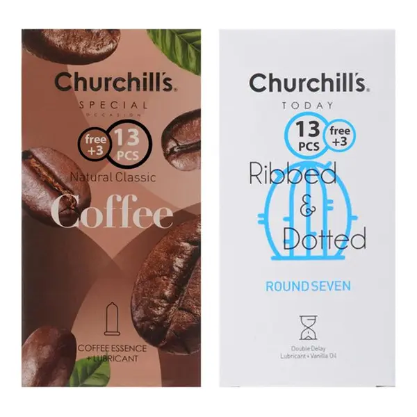 کاندوم چرچیلز مدل Coffee بسته 12 عددی