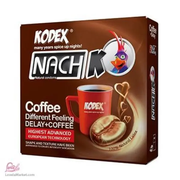 کاندوم تاخیری حلقوی مدل قهوه Coffee KODEX کدکس 3 عددی