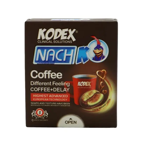کاندوم تاخیری حلقوی مدل قهوه Coffee KODEX کدکس 3 عددی