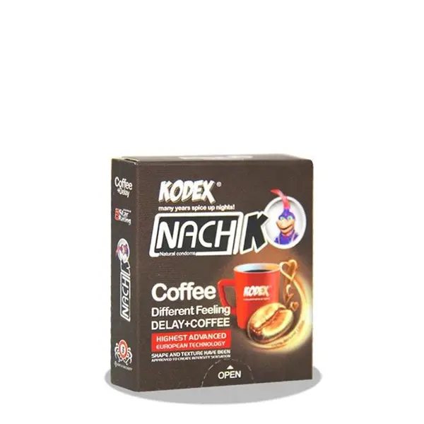 کاندوم تاخیری حلقوی مدل قهوه Coffee KODEX کدکس 3 عددی