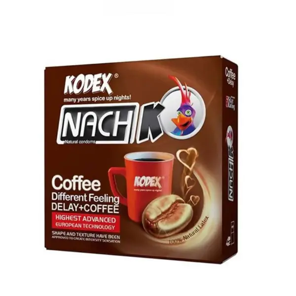 کاندوم تاخیری حلقوی مدل قهوه Coffee KODEX کدکس 3 عددی