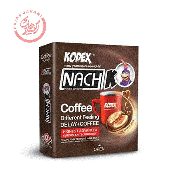 کاندوم تاخیری حلقوی مدل قهوه Coffee KODEX کدکس 3 عددی
