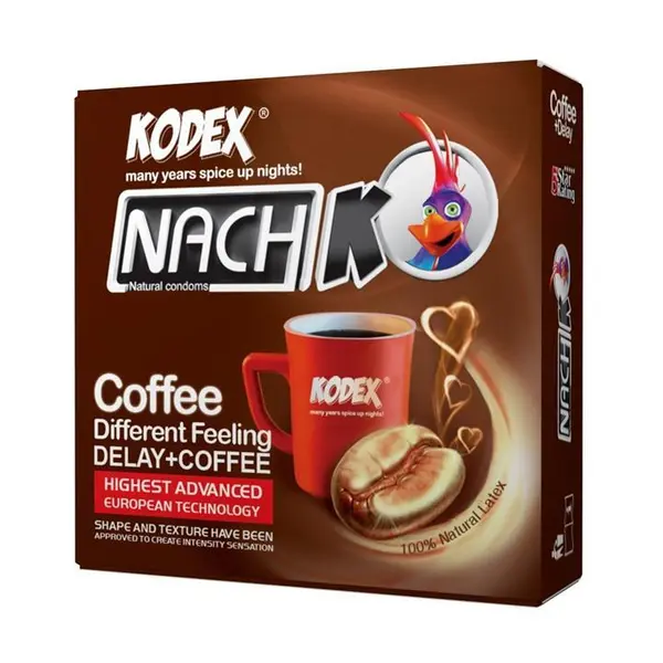 کاندوم تاخیری حلقوی مدل قهوه Coffee KODEX کدکس 3 عددی