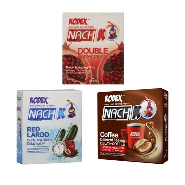 کاندوم تاخیری حلقوی مدل قهوه Coffee KODEX کدکس 3 عددی