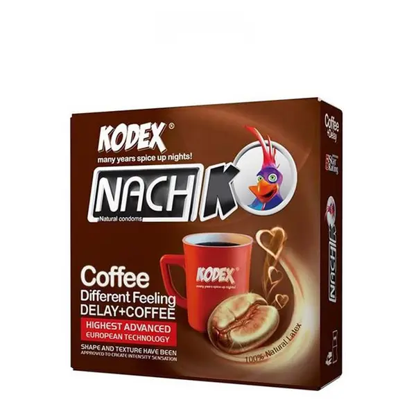 کاندوم تاخیری حلقوی مدل قهوه Coffee KODEX کدکس 3 عددی