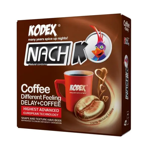 کاندوم تاخیری حلقوی مدل قهوه Coffee KODEX کدکس 3 عددی