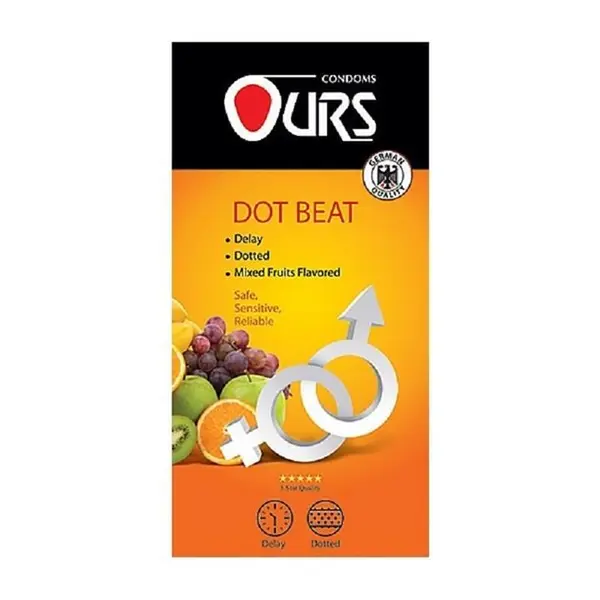 کاندوم DOT BEAT برند OURS بسته 12 عددی