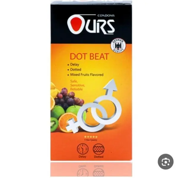 کاندوم DOT BEAT برند OURS بسته 12 عددی