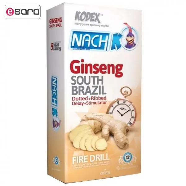 کاندوم تاخیری جینسینگ کدکس مدل Ginseng بسته 12 عددی