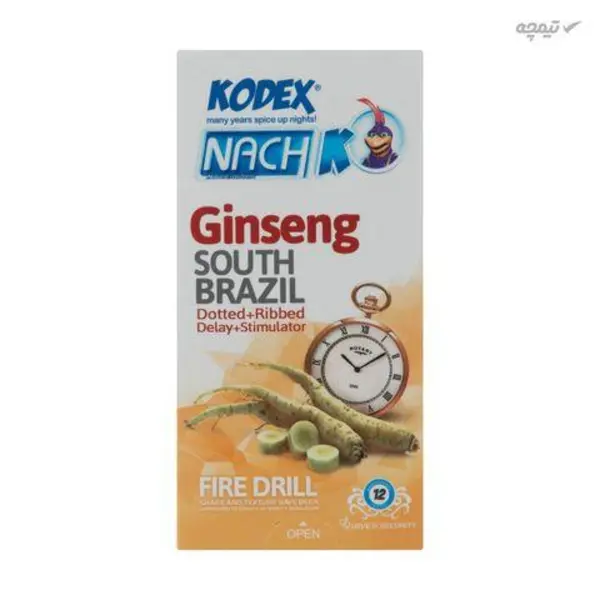 کاندوم تاخیری جینسینگ کدکس مدل Ginseng بسته 12 عددی