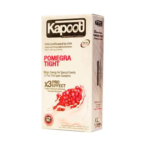 Kapoot کاندوم کاپوت تنگ کننده اناری  بسته 12 عددی