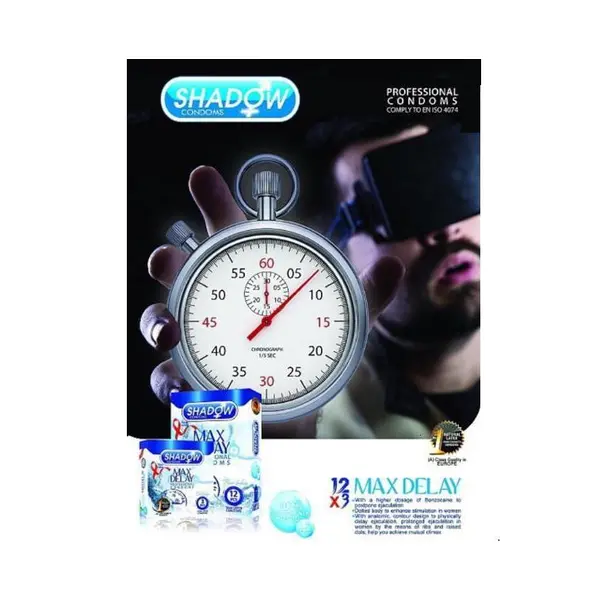 کاندوم فوق تاخیری Max Delay شادو 12 عددی