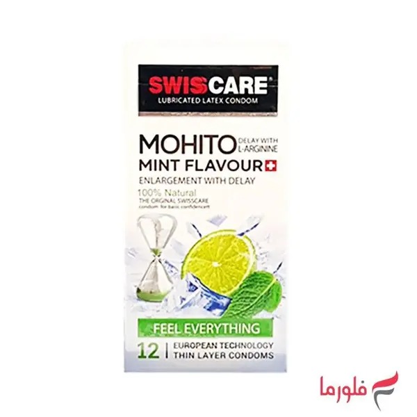 کاندوم سوئیس کر مدل Mohito Mint Flavour بسته 12 عددی