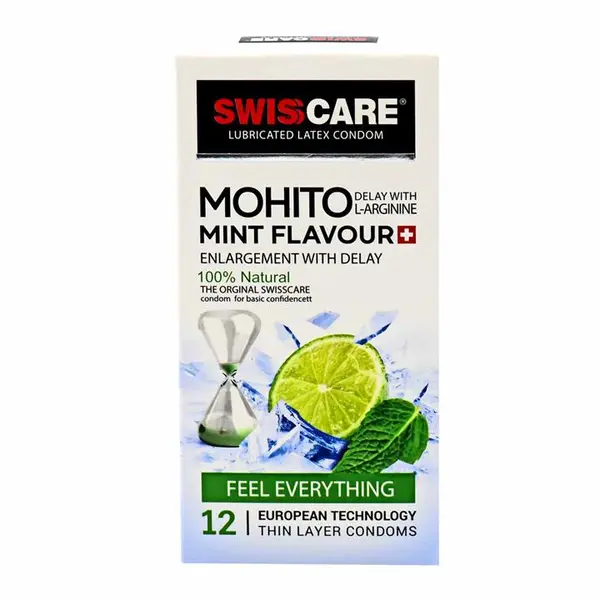 کاندوم سوئیس کر مدل Mohito Mint Flavour بسته 12 عددی