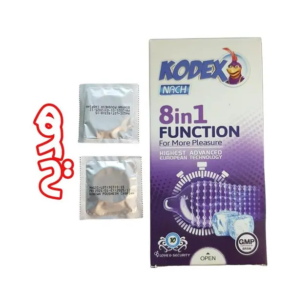 کاندوم ناچ کدکس مدل 8IN1 FUNCTION بسته 10 عددی