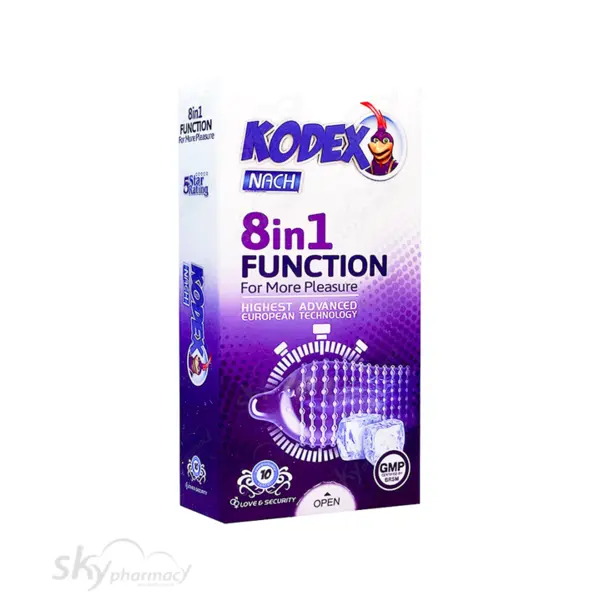 کاندوم ناچ کدکس مدل 8IN1 FUNCTION بسته 10 عددی