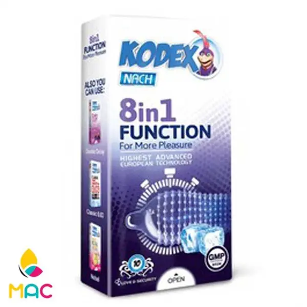 کاندوم ناچ کدکس مدل 8IN1 FUNCTION بسته 10 عددی