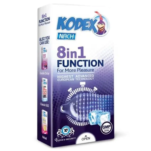 کاندوم ناچ کدکس مدل 8IN1 FUNCTION بسته 10 عددی