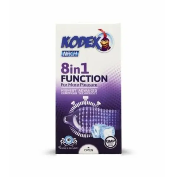 کاندوم ناچ کدکس مدل 8IN1 FUNCTION بسته 10 عددی
